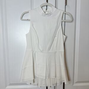 White House Black Market White Sleeveless Blouse